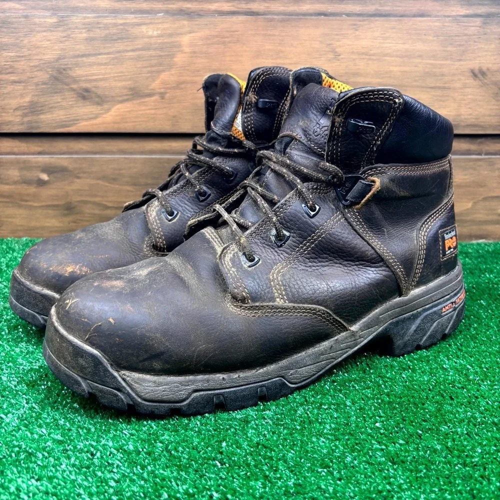 Timberland PRO Work Boot Mens 10.5M Dark Brown Waterproof Oil Resistant F2413-11